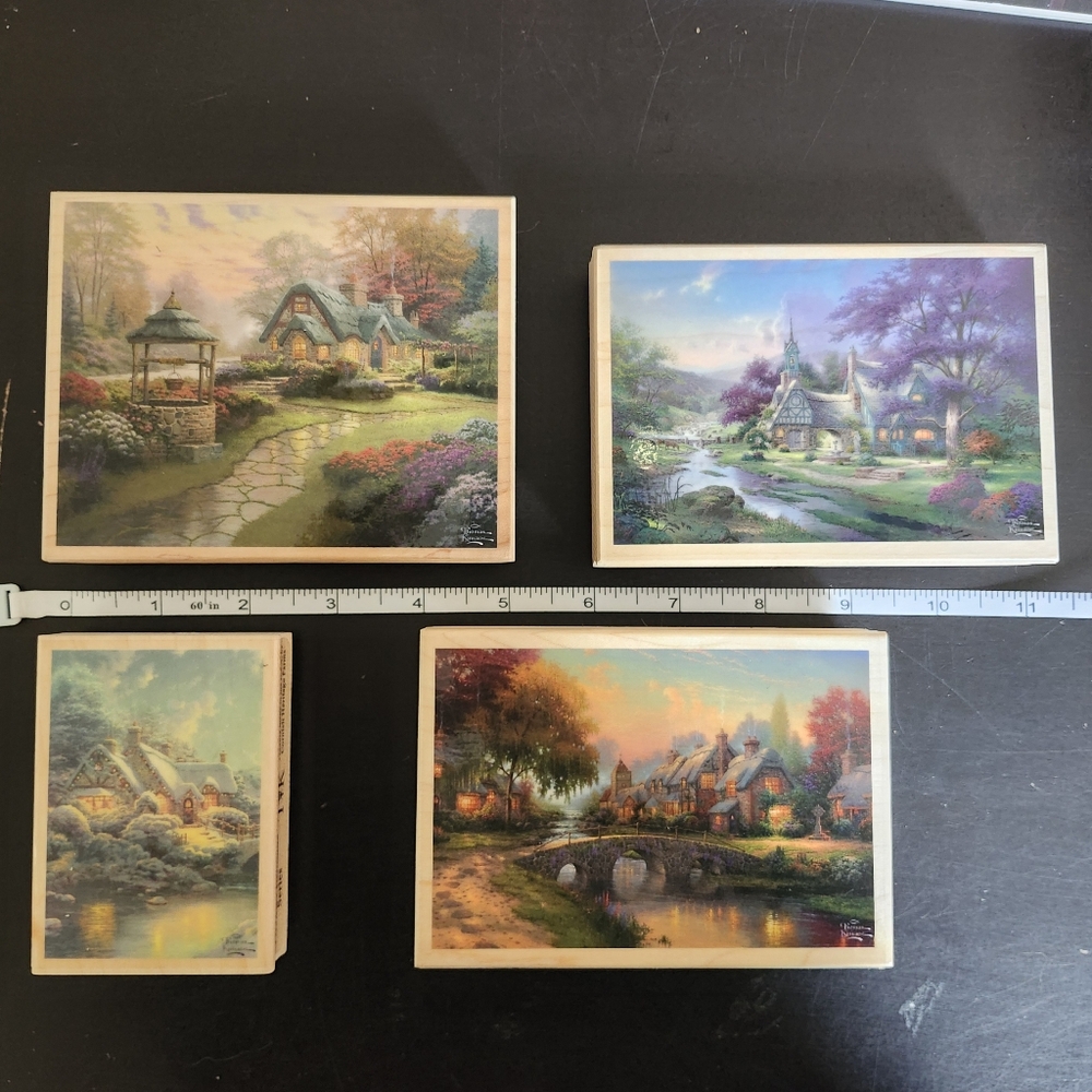 THOMAS KINKADE Series Scenic Cottage Rubber Stamps Set